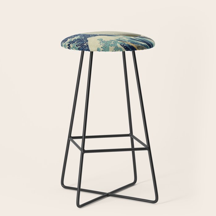 The Classic Japanese Great Wave Off Kanagawa Print By Hokusai Stool