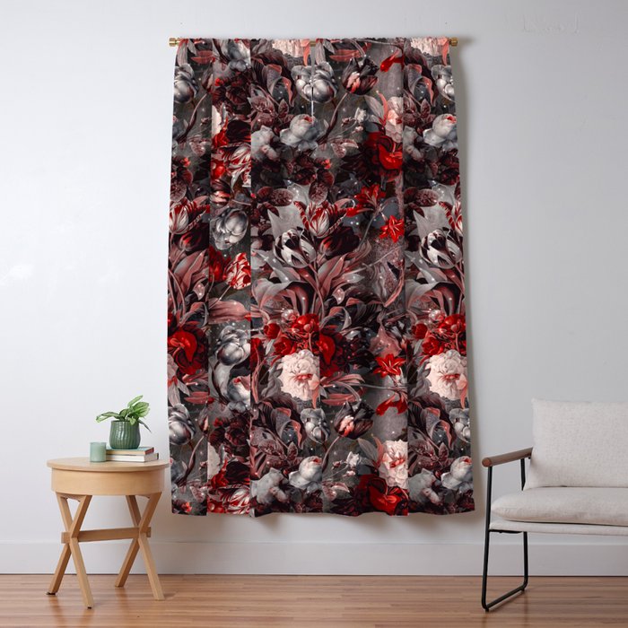New Year'S Flowering Night Window Curtain