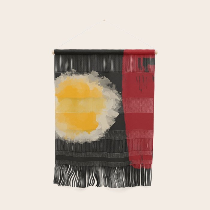 Zen Abstract Minimal Red Yellow And Black Wall Hanging