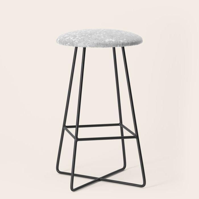 Chic Elegant Glamour White Faux Glitter Stool