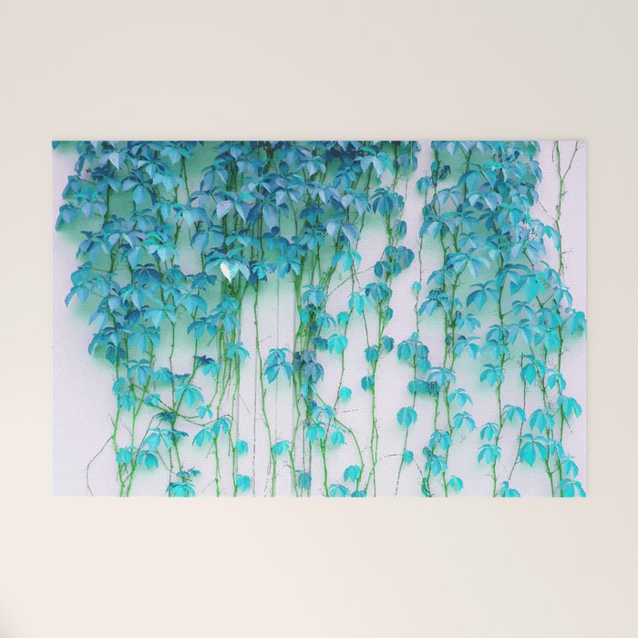 Average Absence, Botanical Minimal Nature Creepers Plants, Tropical Watercolor Bohemian Painting Welcome Mat