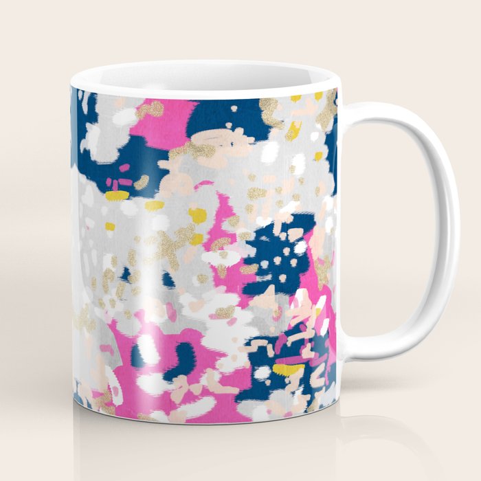Michel - Abstract, Girly, Trendy Art With Pink, Navy, Blush, Mustard For Cell Phones, Dorm Decor Etc Coffee Mug