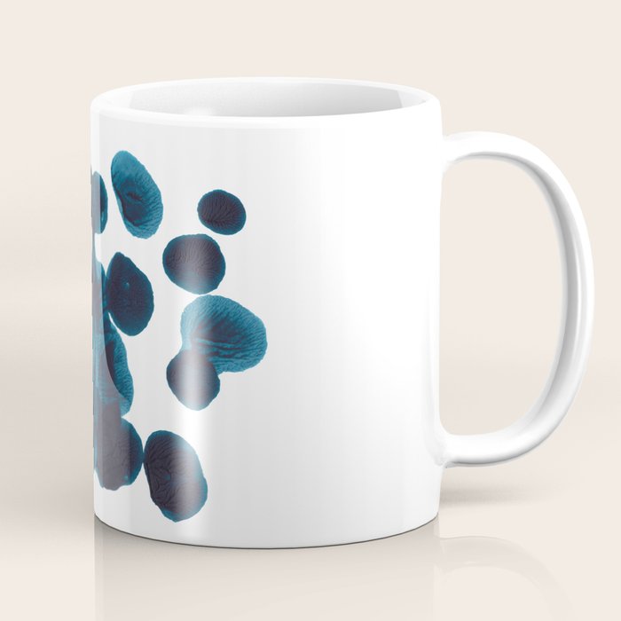 Dark Turquoise Blue Ink Blot Pattern Coffee Mug