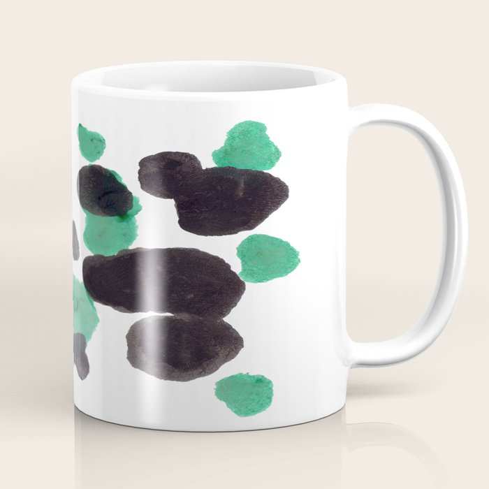 Green & Black Ink Blot Diagram Coffee Mug