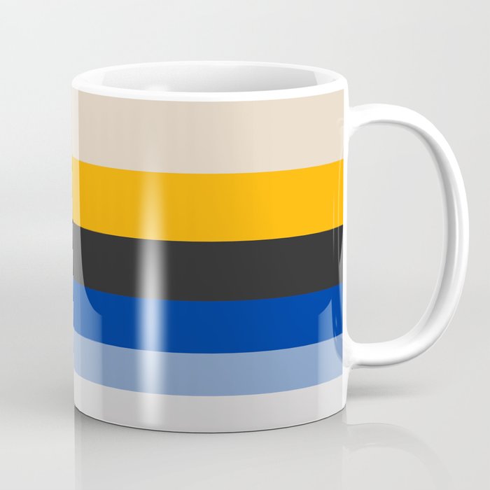Complementary Blue & Yellow Colorful Geometric Pattern Coffee Mug