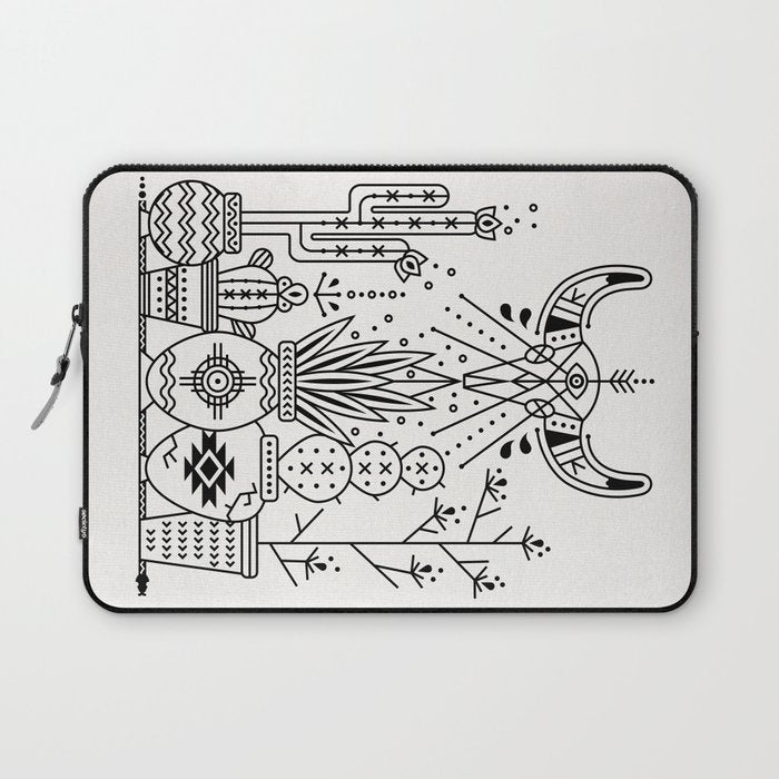 Santa Fe Garden - Black Ink Laptop Sleeve