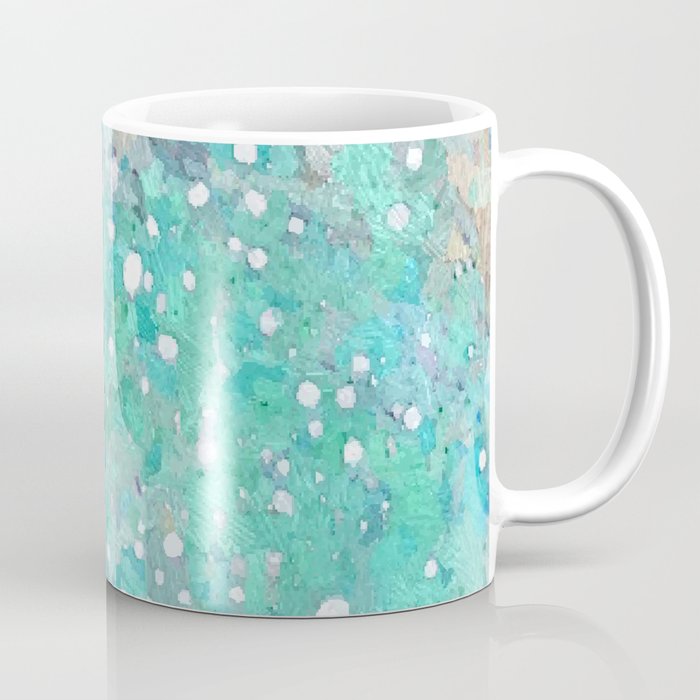 Blue Green Dreamy Marble, Minimal Abstract Pastel Graphic Design Eclectic Bohemian Painting Texture Coffee Mug