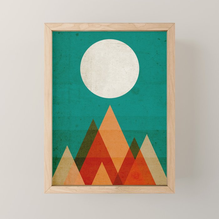 Full Moon Over Sahara Desert Mini Art Print