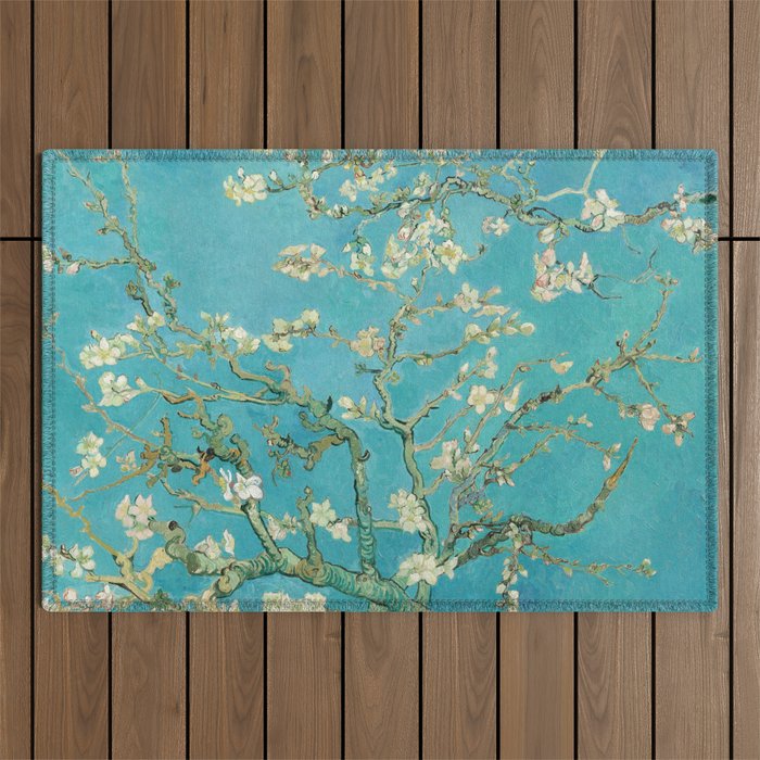 Van Gogh Almond Blossoms Painting Outdoor Rug