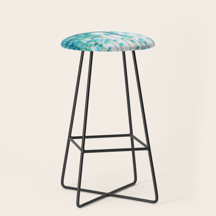 Average Absence, Botanical Minimal Nature Creepers Plants, Tropical Watercolor Bohemian Painting Stool