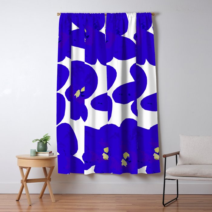 Blue Retro Flowers #Decor #Homestorie #Buyart Window Curtain