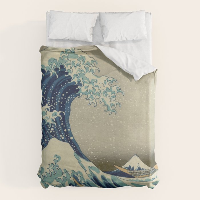 The Classic Japanese Great Wave Off Kanagawa Print By Hokusai Duvet Cover