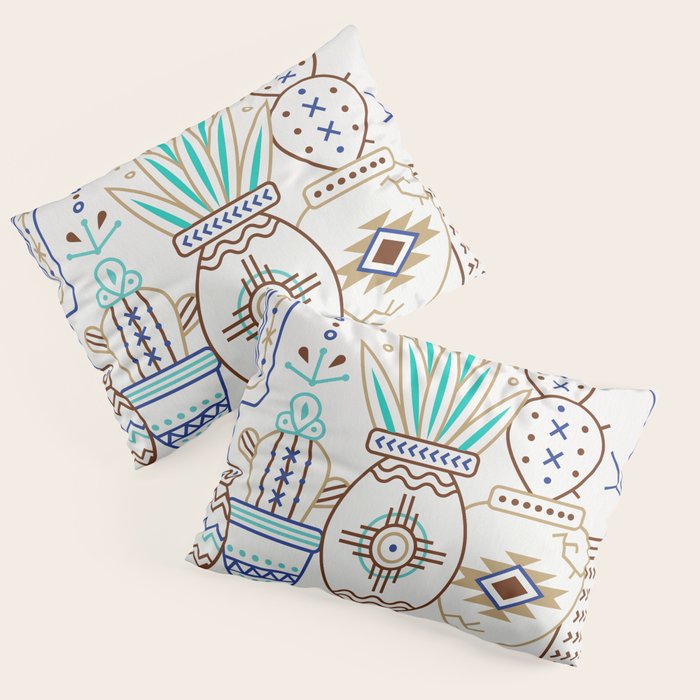 Santa Fe Garden - Turquoise & Brown Pillow Sham