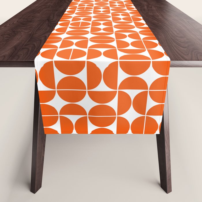 Mid Century Modern Geometric 04 Orange Table Runner