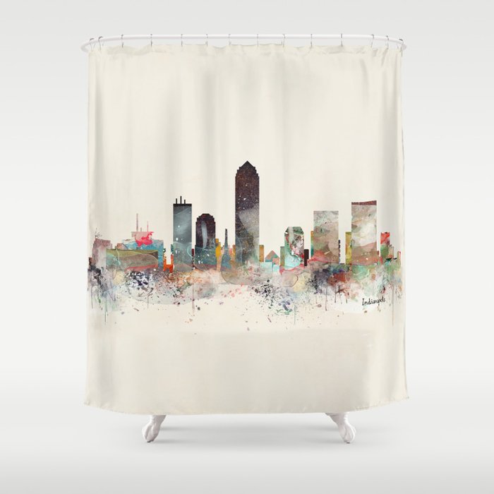 Indianapolis Indiana Skyline Shower Curtain