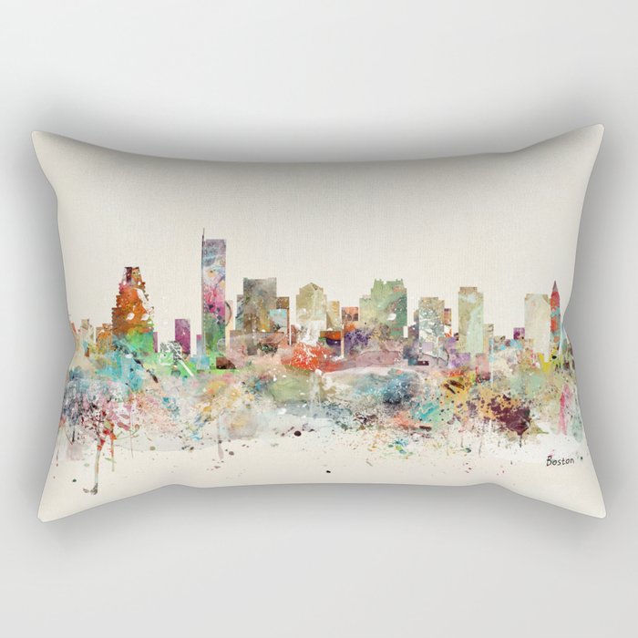 Boston Massachusetts Skyline Rectangular Pillow