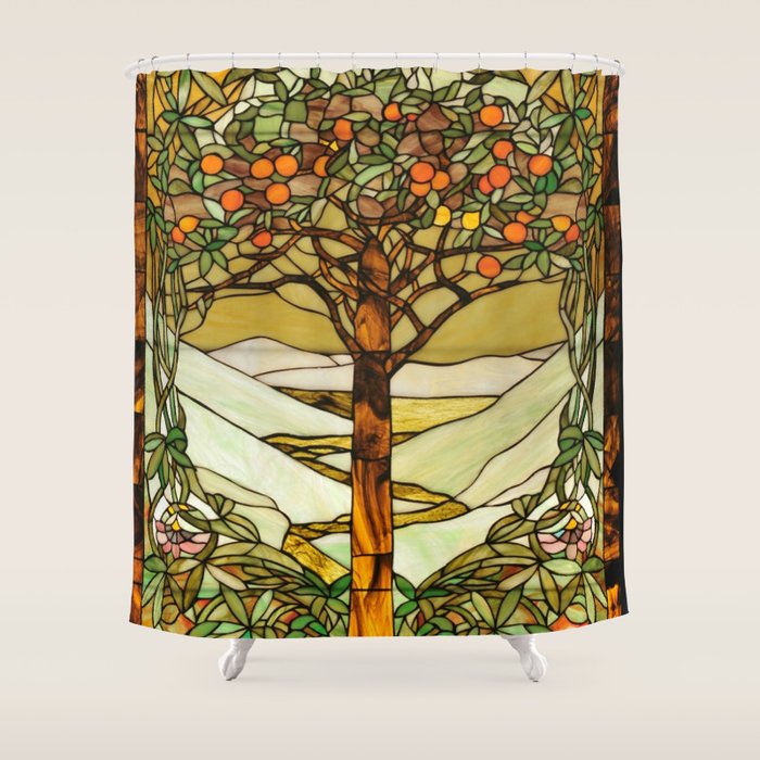 Louis Comfort Tiffany - Decorative Stained Glass 6. Shower Curtain
