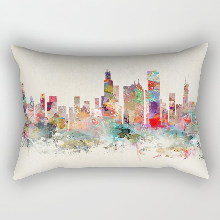 Chicago Illinois Skyline Rectangular Pillow