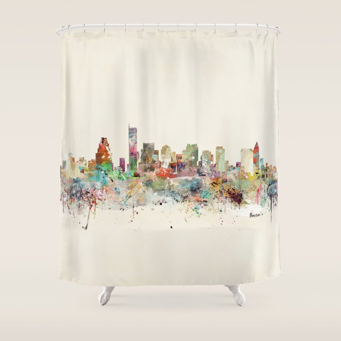Boston Massachusetts Skyline Shower Curtain