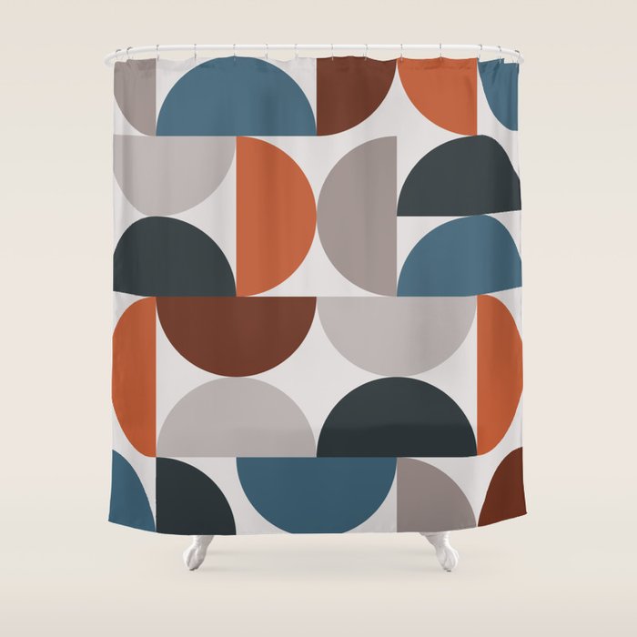 Mid Century Modern Geometric 25 Shower Curtain