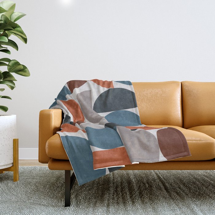 Mid Century Modern Geometric 25 Throw Blanket