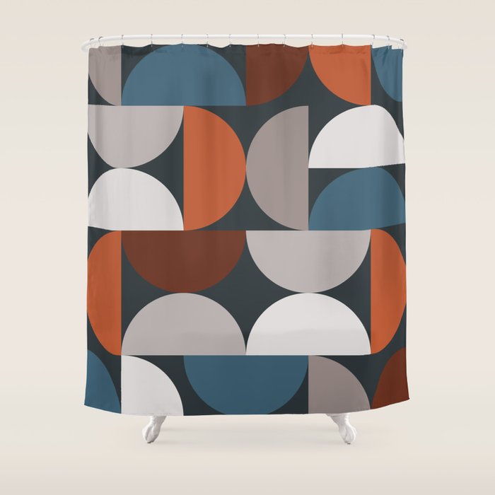 Mid Century Modern Geometric 24 Shower Curtain