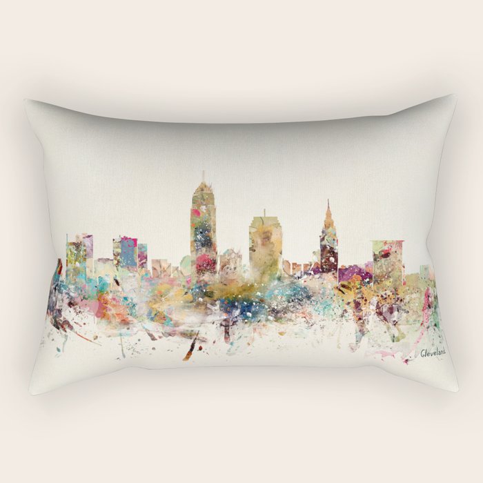 Cleveland Ohio Skyline Rectangular Pillow