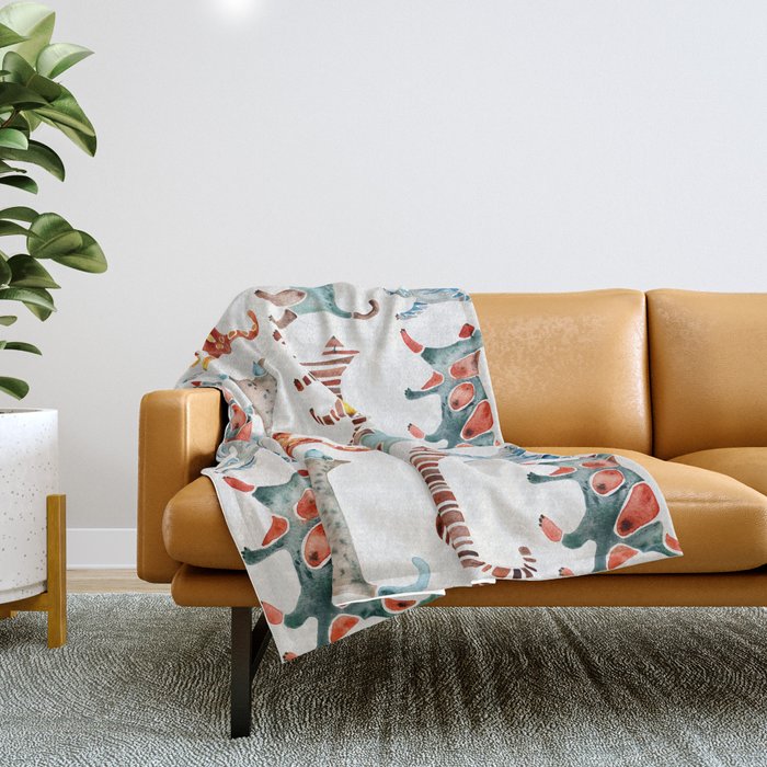 Cat Collection: Watercolor Throw Blanket