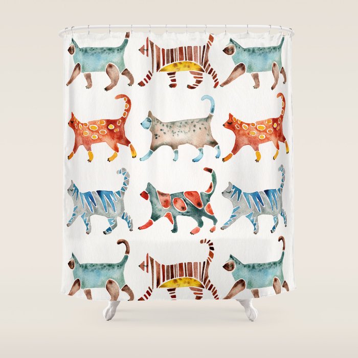 Cat Collection: Watercolor Shower Curtain