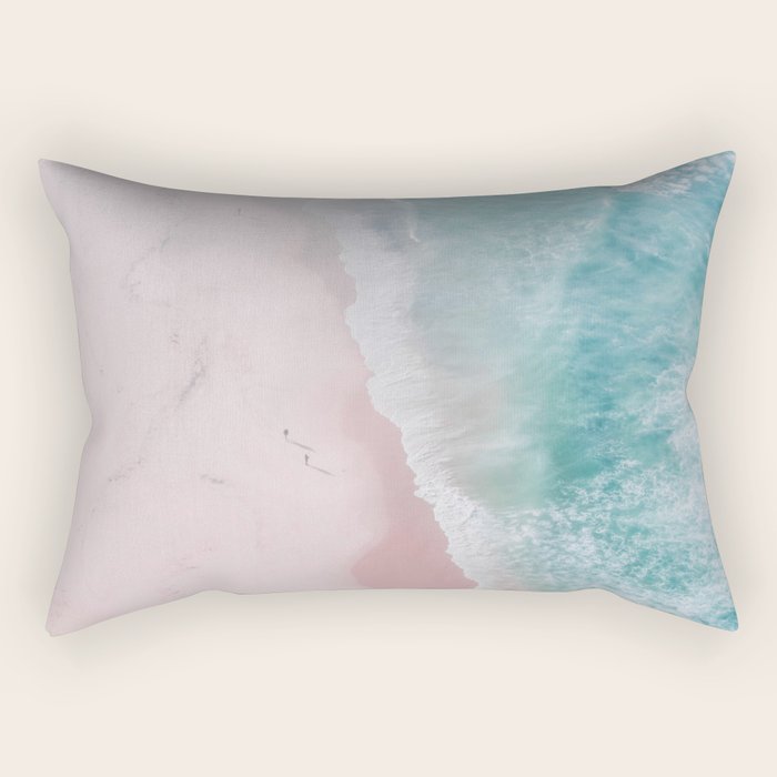 Ocean Walk - Aerial Beach Photography By Ingrid Beddoes Rectangular Pillow