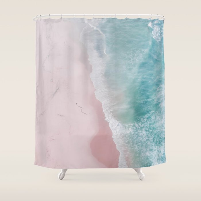 Ocean Walk - Aerial Beach Photography By Ingrid Beddoes Shower Curtain