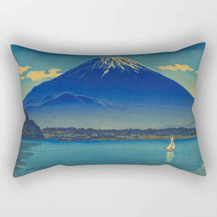 Tsuchiya Koitsu Vintage Japanese Woodblock Print Mount Fuji Rectangular Pillow