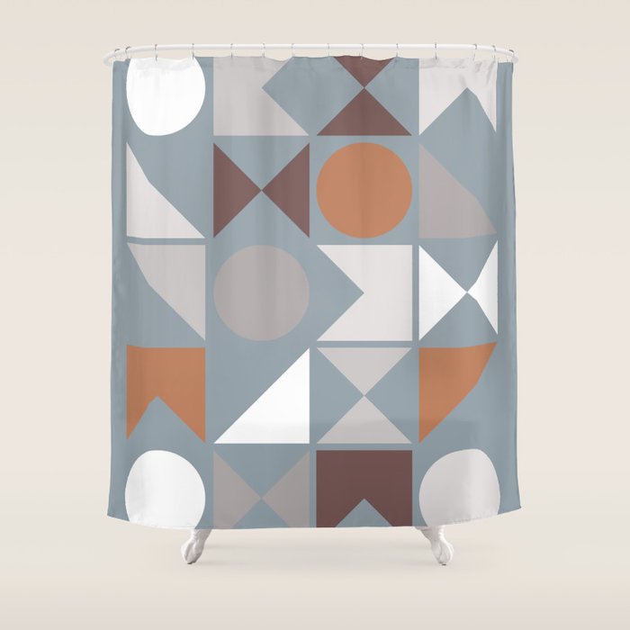 Mid Century Modern Geometric 17 Shower Curtain