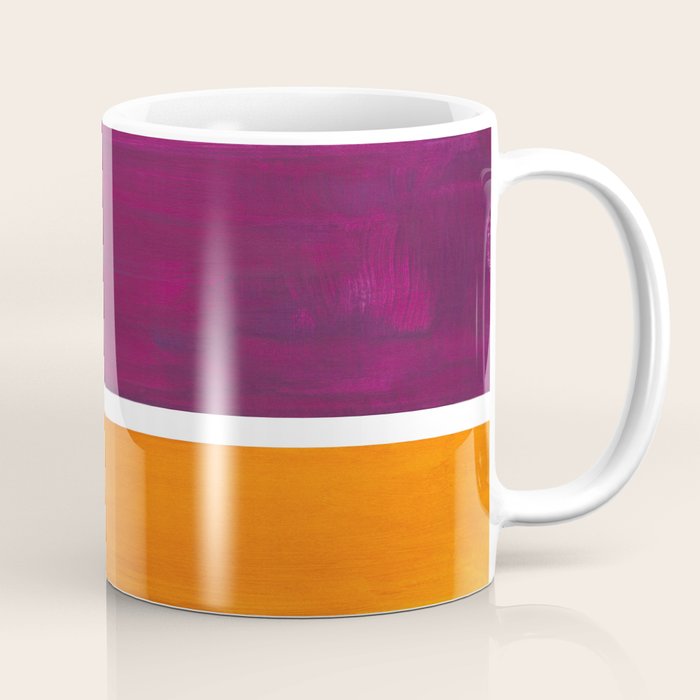Purple Wine Yellow Ochremid Century Modern Abstract Minimalist Rothko Color Field Squares Coffee Mug