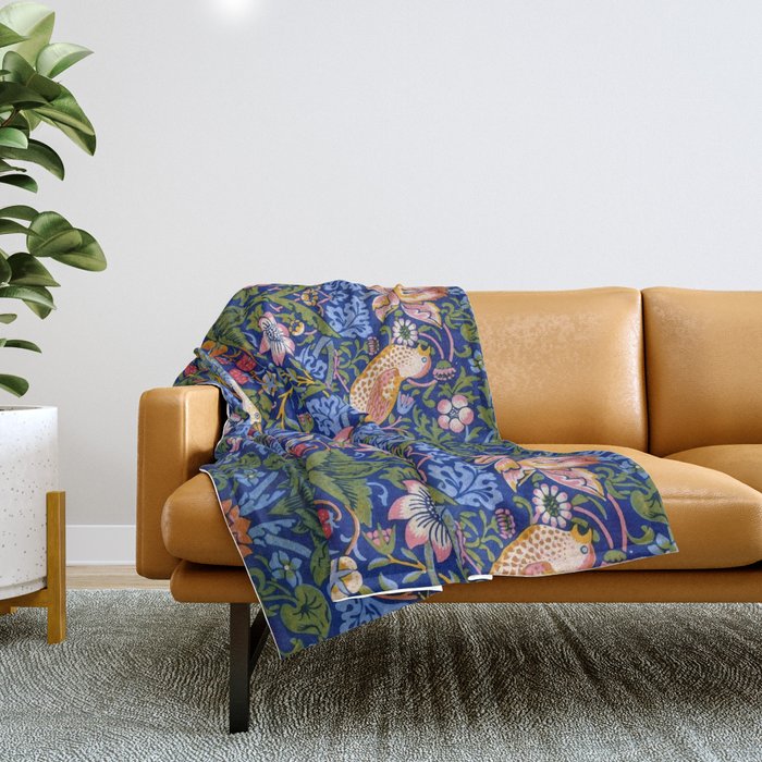 William Morris "Strawberry Thief" 1. Throw Blanket