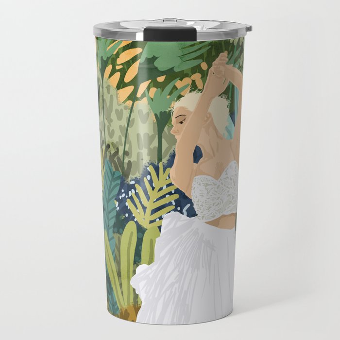 Forest Bride | Jungle Wedding Painting | Travel Solo | Blonde Woman Dancing Joy Travel Mug