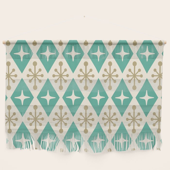 Mid Century Modern Atomic Triangle Pattern 105 Wall Hanging