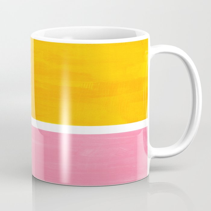 Pastel Yellow Pink Rothko Minimalist Mid Century Abstract Color Field Squares Coffee Mug