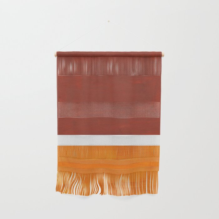 Burnt Sienna Yellow Ochre Rothko Minimalist Mid Century Abstract Color Field Squares Wall Hanging