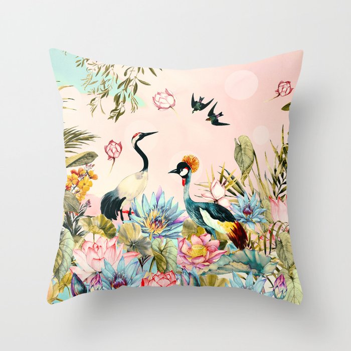 Landscapes Of Birds In Paradise 2 Throw Pillow