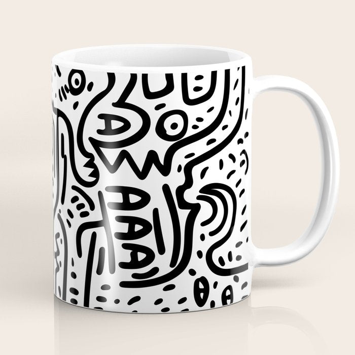 Street Art Graffiti Love Black And White Coffee Mug