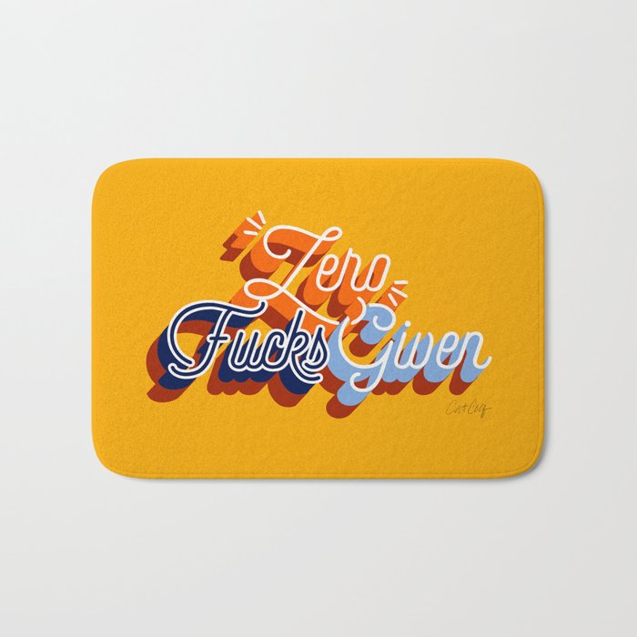 Zero F*Cks Given - Yellow & Blue Palette Bath Mat