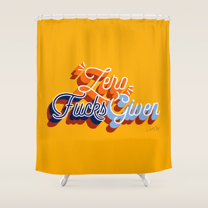 Zero F*Cks Given - Yellow & Blue Palette Shower Curtain