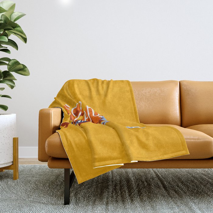 Zero F*Cks Given - Yellow & Blue Palette Throw Blanket