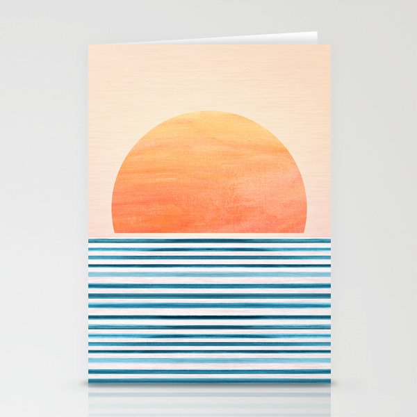 Tropical Sunrise Abstract Landscape Stationery Card