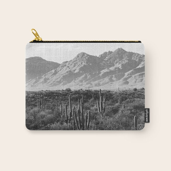Wild West Iii - Tucson - Black & White Version Carry All Pouch