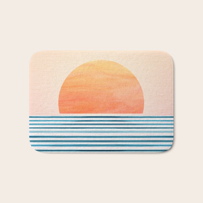 Tropical Sunrise Abstract Landscape Bath Mat