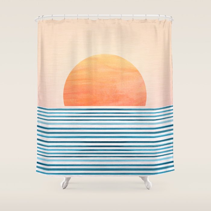 Tropical Sunrise Abstract Landscape Shower Curtain