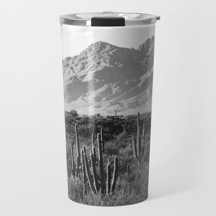 Wild West Iii - Tucson - Black & White Version Travel Mug