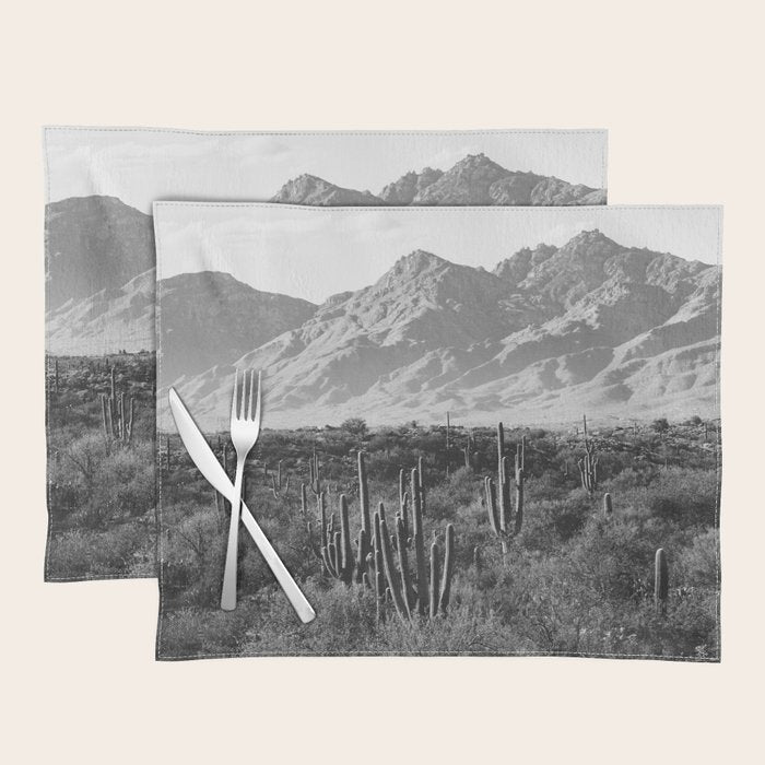 Wild West Iii - Tucson - Black & White Version Placemat